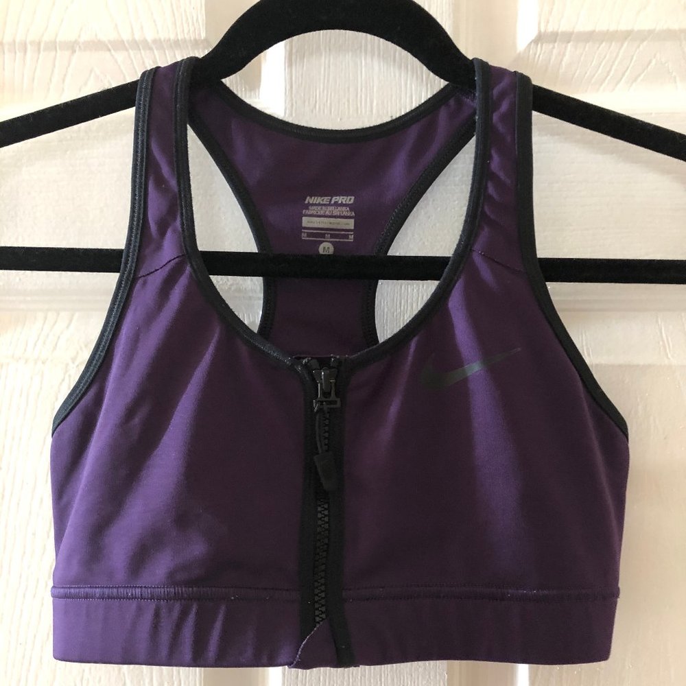 Nike Front-Zip Purple Sports Bra